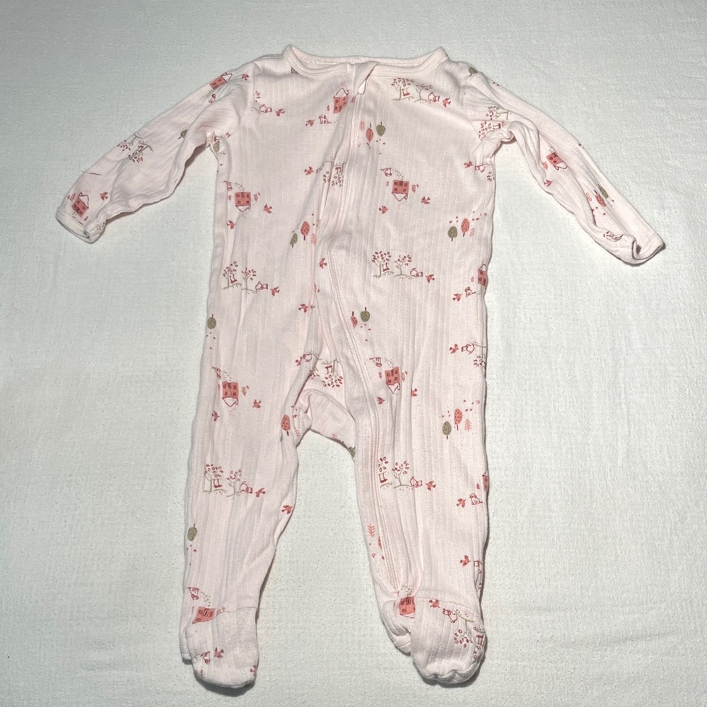 BUNDLE ONLY - Gerber Infant Pink Cotton Footie Pajamas - Size 3-6 Months